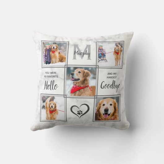 ペット犬メモリアル記念5フォトコラージュ クッション (裏面)