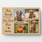 ペット犬メモリアル4枚写真パーソナライズされた肉球プリント フォトプラーク (正面)
