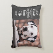 ペット犬メモリアル – ポープリントのハート写真 アクセントクッション (正面(垂直))