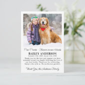 ペット犬モダン記念カスタム悔やみや弔慰 サンキューカード (スタンド正面)