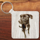 ペット犬2枚の写真 キーホルダー (正面)
