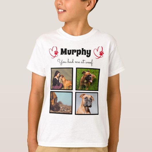 ペット犬4男カスタマイズ子用Tシャツ Tシャツ (正面)