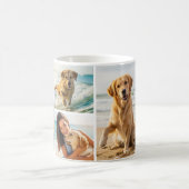 ペット犬6フォトコラージュシンプル コーヒーマグカップ (中央)