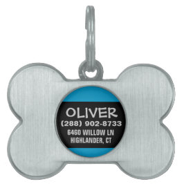 ペット犬ID – 黒と青 – 小型犬の場合 ペットネームタグ