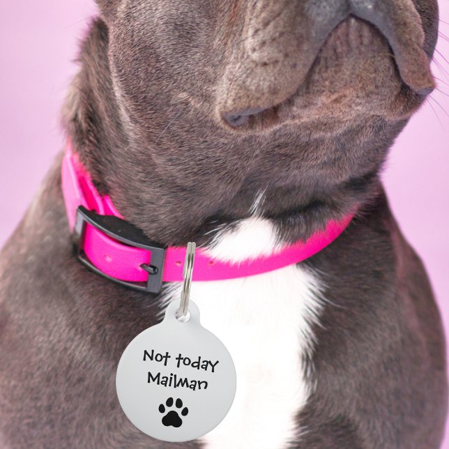ペット犬Not todayメールマン&ポーおもしろいカスタム失った ペット　ネームタグ (クリエイターアップロード済み)