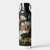 ペット猫がヴィンテージ動物モノグラムの術 ウォーターボトル (正面)