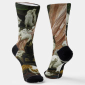 ペット猫がヴィンテージ動物モノグラムの術 ソックス (傾斜あり)