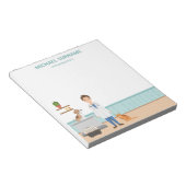 ペット猫と犬を連れた獣医マンベットクリニック ノートパッド (アングル)