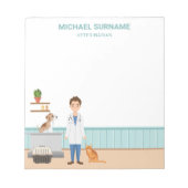 ペット猫と犬を連れた獣医マンベットクリニック ノートパッド (正面)