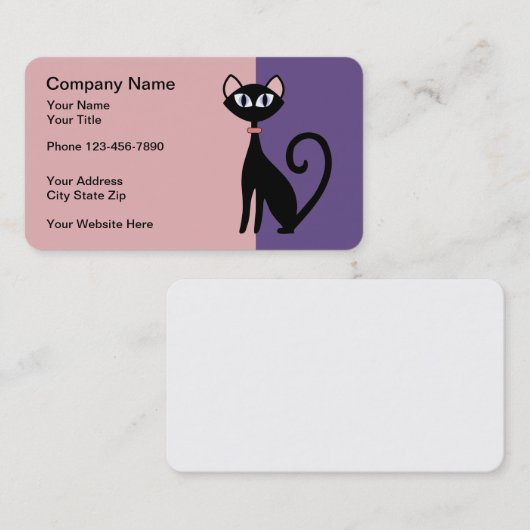 ペット猫のテーマの粋なデザイン 名刺 (正面/裏面)
