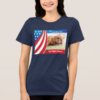 ペット猫の写真を使った2024年大統領選挙の投票グッズ トライブレンドTシャツ