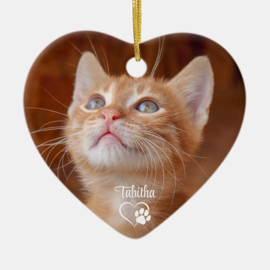 ペット猫の写真 セラミックオーナメント (正面)