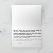 ペット猫の同情カード、猫を失う カード (内部)