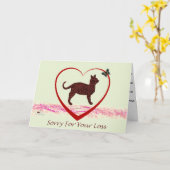 ペット猫の同情カード、猫を失う カード (黄色い花)