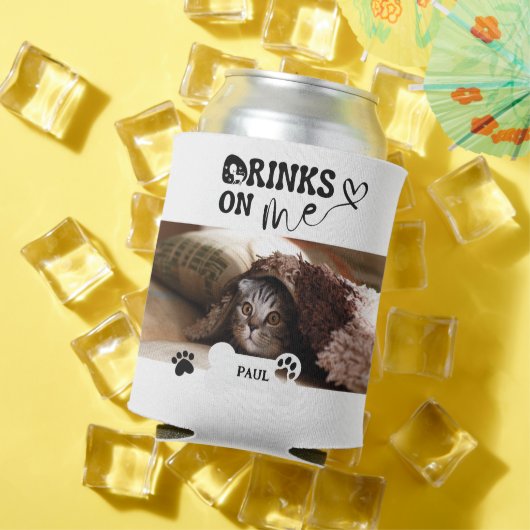 ペット猫の名前カスタム写真おもしろい 缶クーラー (インサイチュ 夏)