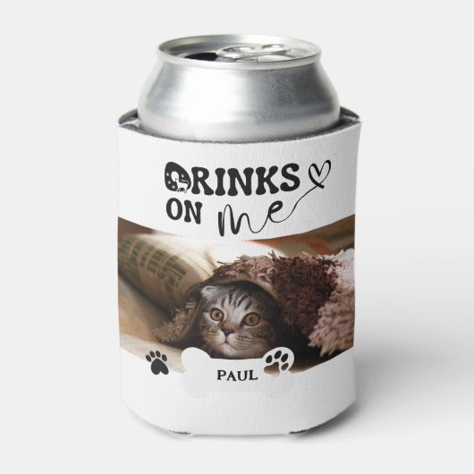 ペット猫の名前カスタム写真おもしろい 缶クーラー (缶正面)