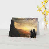 ペット猫の悔やみや弔慰の死 カード (黄色い花)