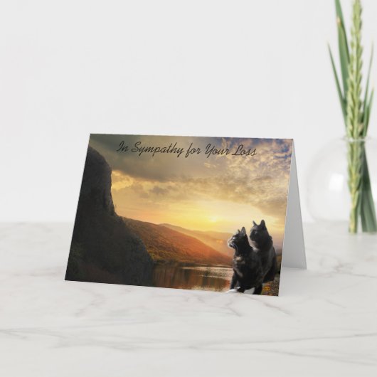 ペット猫の悔やみや弔慰の死 カード (正面)