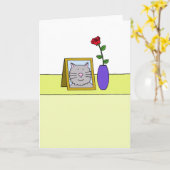 ペット猫の紛失悔やみや弔慰 カード (黄色い花)