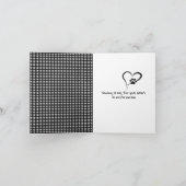 ペット猫を失ったギンガムポープリントハート カード (内部)