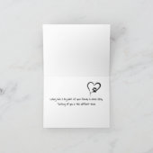 ペット猫を失ったギンガムポープリントハート カード (内部)