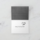 ペット猫を失ったギンガムポープリントハート カード (内部)