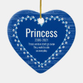 ペット猫メモリアル手プリントハートフォトクリスマス セラミックオーナメント (裏面)