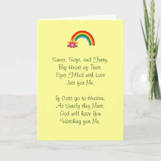 ペット猫悔やみや弔慰の喪失 カード (正面)