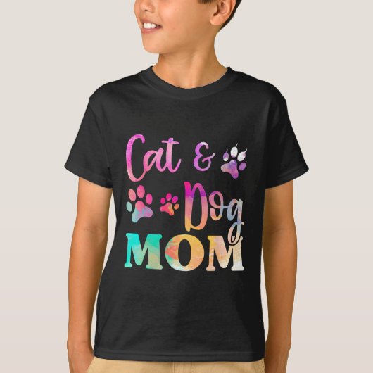 ペット猫犬のママの女性用シャツ Tシャツ (正面)