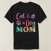 ペット猫犬ママのワイシャツ女性用マザーデイTシャツ Tシャツ (デザイン正面)