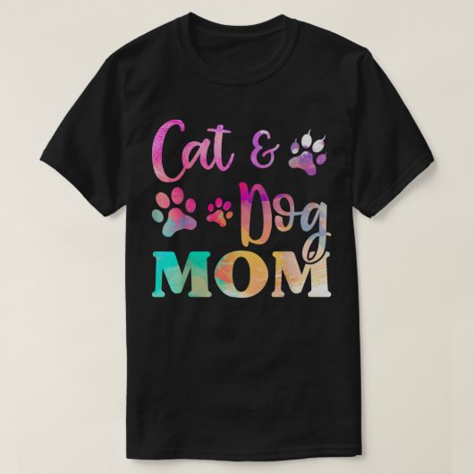 ペット猫犬ママのワイシャツ女性用マザーデイTシャツ Tシャツ (デザイン正面)
