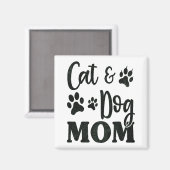 ペット猫犬ママ母の日のための女性 マグネット (正面/裏面)