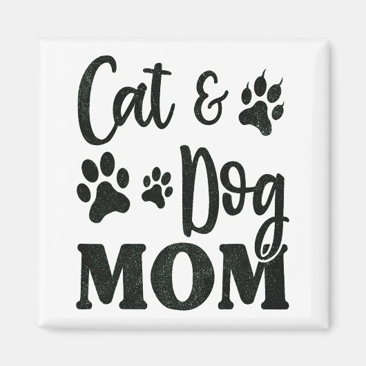 ペット猫犬ママ母の日のための女性 マグネット (正面)
