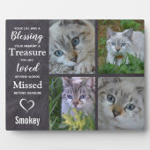 ペット猫記念ギフト – ペットロス悔やみや弔慰記念 フォトプラーク (正面)