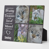 ペット猫記念ギフト – ペットロス悔やみや弔慰記念 フォトプラーク (側面)