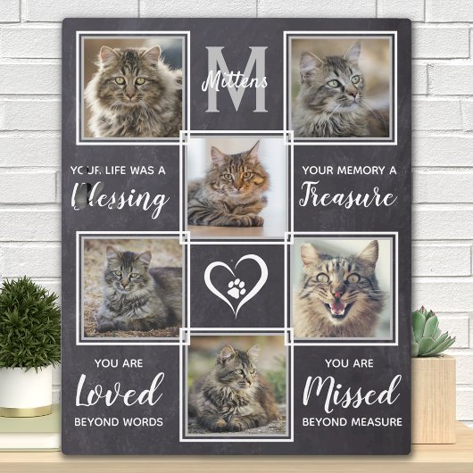 ペット猫記念写真ユニークコラージュ フォトプラーク