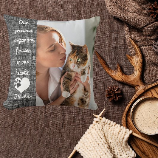 ペット猫記念記念パーソナライズされた記念写真集 クッション
