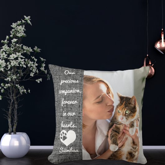 ペット猫記念記念パーソナライズされた記念写真集 クッション