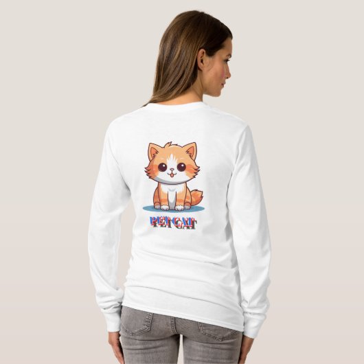 ペット猫 Tシャツ (裏面フル)