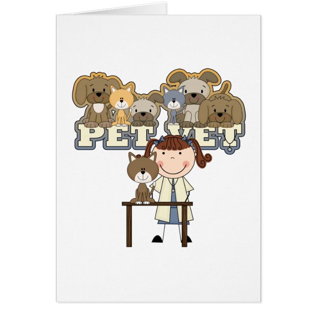 ペット獣医のブルネットの女性のTシャツおよびギフト (正面)