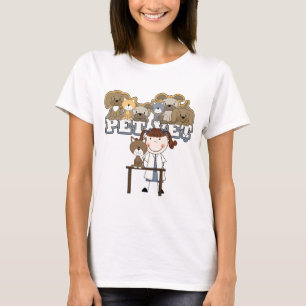ペット獣医のブルネットの女性のTシャツおよびギフト Tシャツ