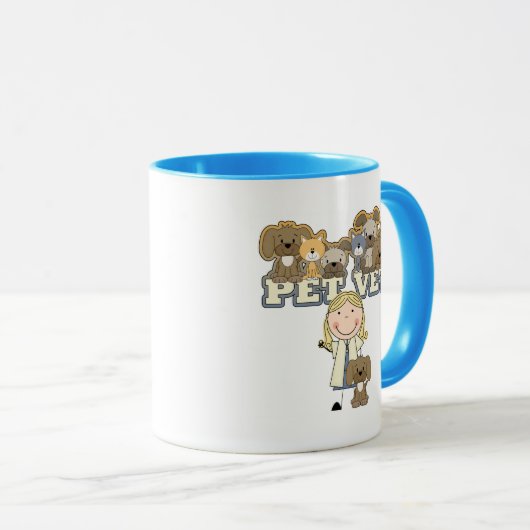 ペット獣医のブロンドの女性のTシャツおよびギフト マグカップ (正面右)