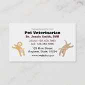 ペット獣医のペットの世話の名刺 名刺 (裏面)