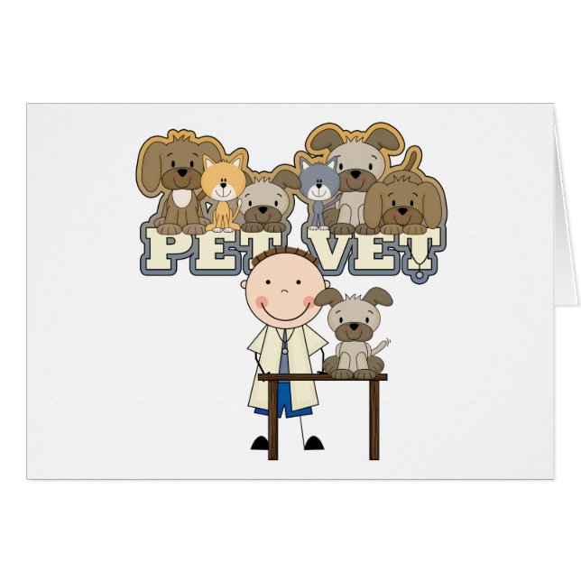 ペット獣医の白い男性のTシャツおよびギフト (正面横)