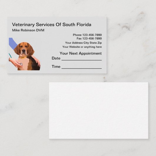ペット獣医アポイントメント及び名刺 名刺 (正面/裏面)