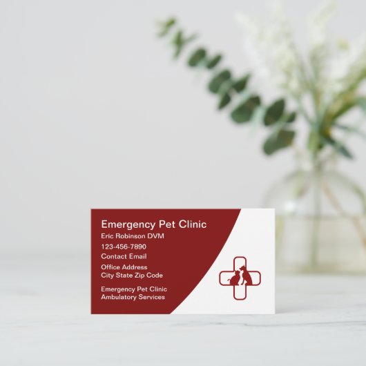 ペット獣医救急病院 名刺 (スタンド正面)