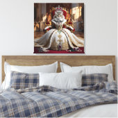 ペット王室のクイーンポートレート – ラグジュアリーデジタルアート キャンバスプリント (インサイチュ (寝室))