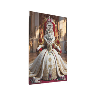 ペット王室のクイーンポートレート – ラグジュアリーデジタルアート メタルプリント