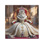 ペット王室のクイーンポートレート – ラグジュアリーデジタルアート メタルプリント (正面)