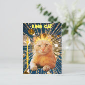 ペット王室のトリマー用キングおもしろいキャット ポストカード (スタンド正面)